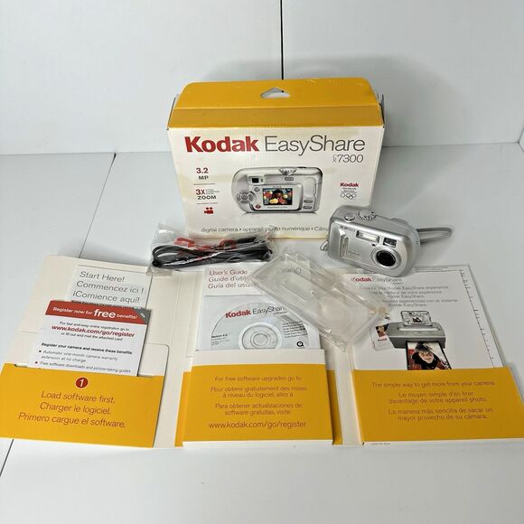 Kodak EasyShare CX7300 Digital Camera 3.2 MP, Manual, Cord, Dock, Box WORKS - Picture 1 of 16